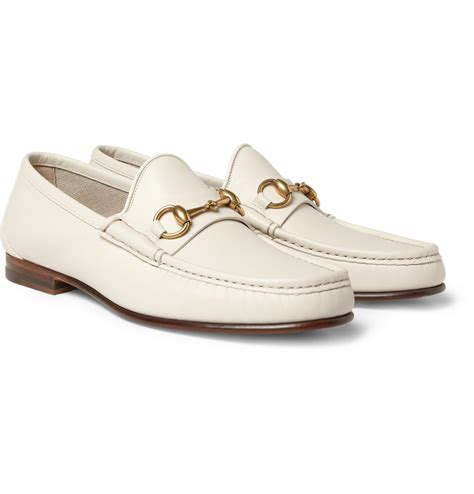 white mens gucci horsebit loafer|Gucci men's loafer with buckle.